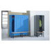 Wolf Šatní skříňka s představnou lavicí, plnostěnné dveře, šířka oddílu 600 mm, 1 oddíl, modroše