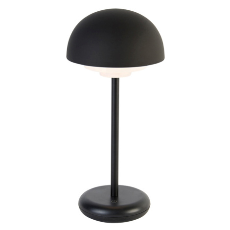 Černá stolní lampa včetně dobíjecího LED a 3-stupňového dotykového stmívače - Maureen TRIO