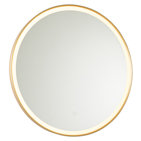 Koupelnové zrcadlo zlaté 70 cm včetně LED s dotykovým stmívačem - Miral QAZQA