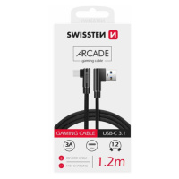 Textilní datový kabel Swissten Arcade USB/USB-C, 1,2m, černá
