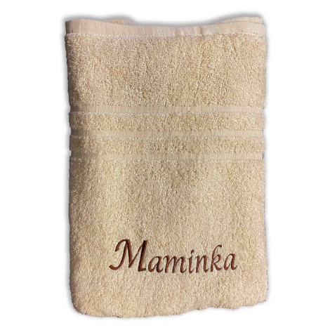Top textil Osuška s nápisem "Maminka“ 70x140 cm Barva: krémová
