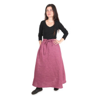 Lněná dámská dlouhá sukně - fialová, velikost L