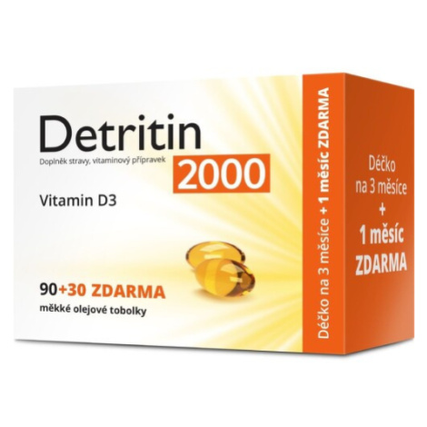 Detritin Vitamin D3 2000 IU 90+30 měkkých tobolek