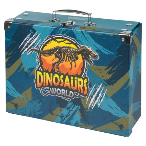 Skládací školní kufr Dinosaurs World s kováním PRESCO