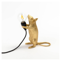 SELETTI LED deko stolní lampa Mouse Lamp USB stojící zlatá