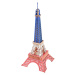Woodcraft construction kit Dřevěné 3D puzzle Eiffelova věž v barvách Francie