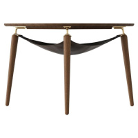 Hnědý kulatý konferenční stolek z dubového dřeva ø 80 cm Hang Out – UMAGE