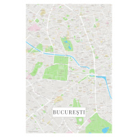 Mapa Bucuresti color, (26.7 x 40 cm)