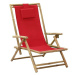 Polohovací relaxační křeslo červené bambus a textil
