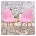 Miadomodo 80560 MIADOMODO Sada jídelních židlí, růžová, 8 kusů