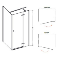 HOPA Obdélníkový sprchový kout PIXA Rozměr A 100 cm, Rozměr B 80 cm, Směr zavírání Pravé (DX) BC