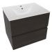 Koupelnová skříňka s umyvadlem Naturel Verona 60x50x45,5 cm tmavé dřevo mat VERONA60TDU3