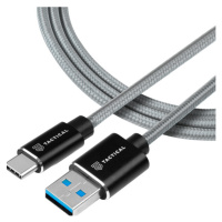 Tactical Fast Rope Aramid Cable USB-A/USB-C 2m šedý