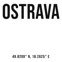 Ilustrace Ostrava simple coordinates, Finlay & Noa, 30 × 40 cm