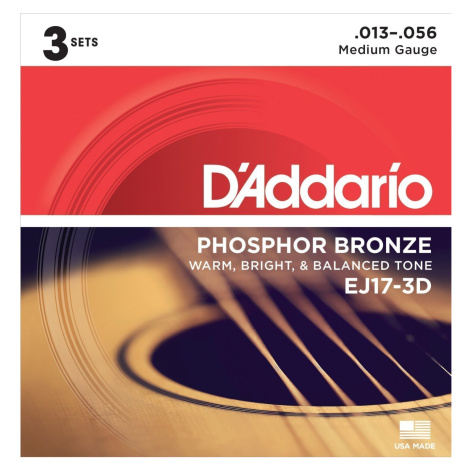 D'Addario EJ17-3D Struny pro akustickou kytaru