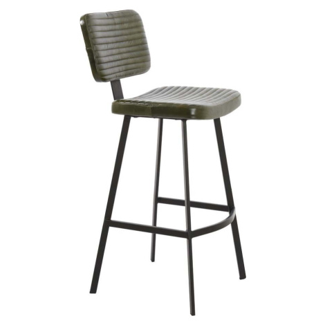 Khaki kožená barová židle 103 cm Masana – Light & Living
