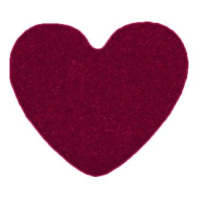 Vopi Kusový koberec Eton vínově červený srdce 100 × 120 srdce cm