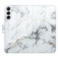 iSaprio flip pouzdro SilverMarble 15 pro Samsung Galaxy A14 / A14 5G