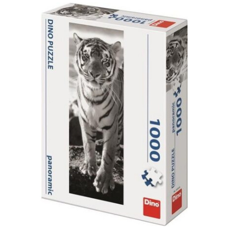 Puzzle Černo-bílý tygr 1000 dílků panoramatické Dino