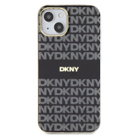 Zadní kryt DKNY PC/TPU Repeat Pattern Tonal Stripe Magsafe pro Apple iPhone 13, černá