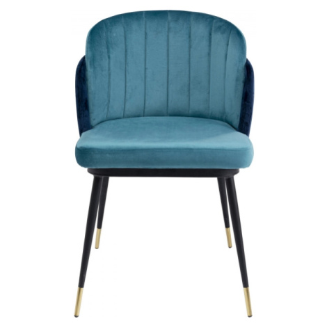 KARE Design Modrá čalouněná jídelní židle Hojas