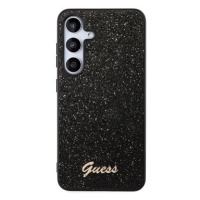 Guess PC/TPU Glitter Flakes Metal Logo Zadní Kryt pro Samsung Galaxy S24 Black