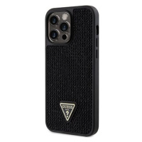 Guess Rhinestones Triangle Metal Logo Kryt pro iPhone 14 Pro Max Black