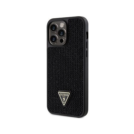 Guess Rhinestones Triangle Metal Logo Kryt pro iPhone 14 Pro Max Black