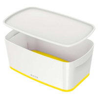 Bílo-žlutý úložný box s víkem Leitz Office, objem 5 l