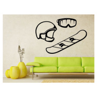 Samolepka na zeď Snowboard, helma a brýle 0973