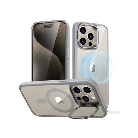 ESR Classic Hybrid Case with Stash Stand (HaloLock), Compatible with iPhone 15 Pro Max, Clear Gr