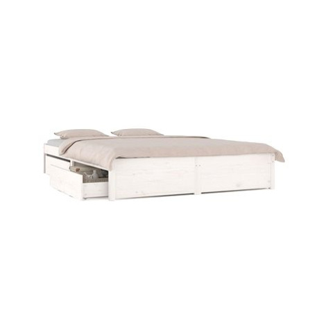 Rám postele se zásuvkami bílý 160 × 200 cm, 3103524 SHUMEE