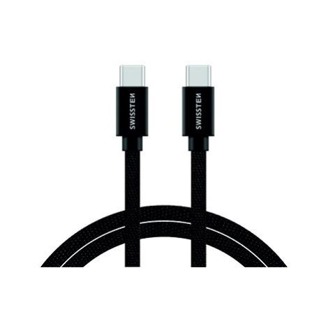 Swissten textilní datový kabel USB-C/USB-C 2m černý