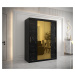 Šatní skříň Abi Golden T1 Barva korpusu: Černá, Rozměry: 150 cm, Dveře: Černý Marmur + zlaté zrc