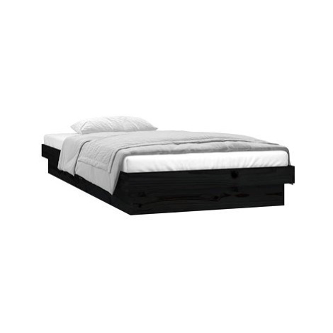 Rám postele s LED světlem černý 90 × 200 cm masivní dřevo, 819961 SHUMEE