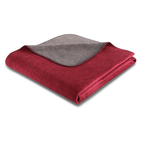 Biederlack Charmed Cotton Duo Dunkelrot-Grau deka 150 x 200 cm