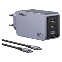 Nabíječka do sítě Ugreen Nexode Pro 100W, GaN, Usb 2x Usb-c (šedá)