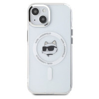 Zadní kryt Karl Lagerfeld IML Choupette Head Metal Frame MagSafe pro Apple iPhone 15, transparen