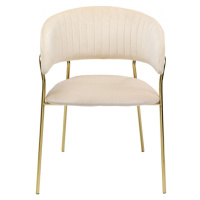 KARE Design Krémová polstrovaná židle s područkami Belle (set 2 ks)