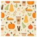 Ilustrace Pumpkin spice seamless pattern, Kristyna Vagnerova, 40x40 cm