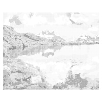 Tečkování - RÁNO NA JEZEŘE LAC BLANC Rozměr: 80x100 cm, Rámování: vypnuté plátno na rám