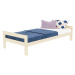 Benlemi Rostoucí dřevěná jednolůžková postel SWITCH 2v1 s čely Zvolte barvu: Transparentní vosko