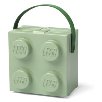 Svačinový box LEGO s rukojetí - army zelený