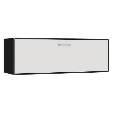 mauser Závěsný samostatný box, 1 výklopná barová dvířka, šířka 1155 mm, černá / signální bílá