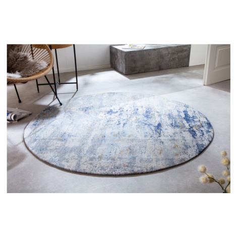 Orientální kulatý koberec Adassil s modrým vzorem 150cm