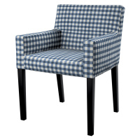 Dekoria Potah na židli Nils, tmavě modrá - bílá střední kostka, židle Nils, Quadro, 136-01