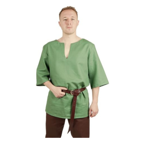 Bavlněná středověká košile - zelená, velikost M