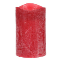 LED svíčka 12 cm, červená, s voskem