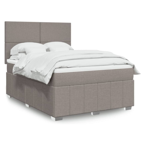 vidaXL Box spring postel s matrací taupe 140x190 cm textil