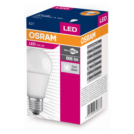 Osram LED žárovka VALUE Classic 9 W A60 studená bílá